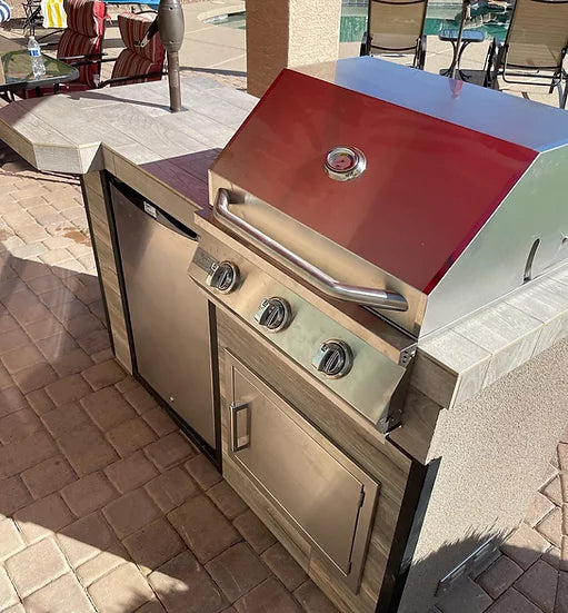 Mini Maui 6' BBQ Island with 33 Inch Bar and Built In BBQ Grill