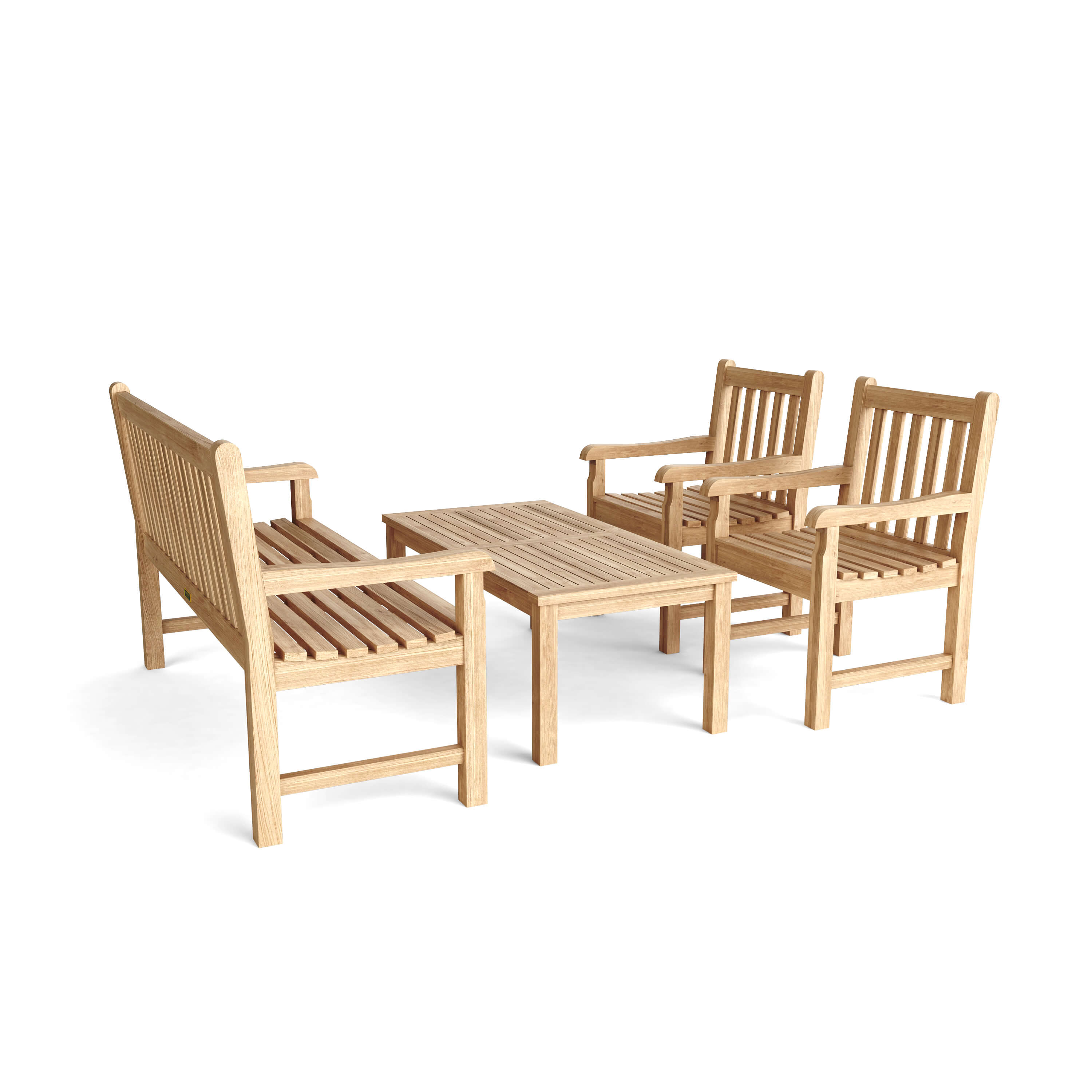 Anderson Teak Classic 3-Seater 4-Pieces Conversation Set (Set-6)