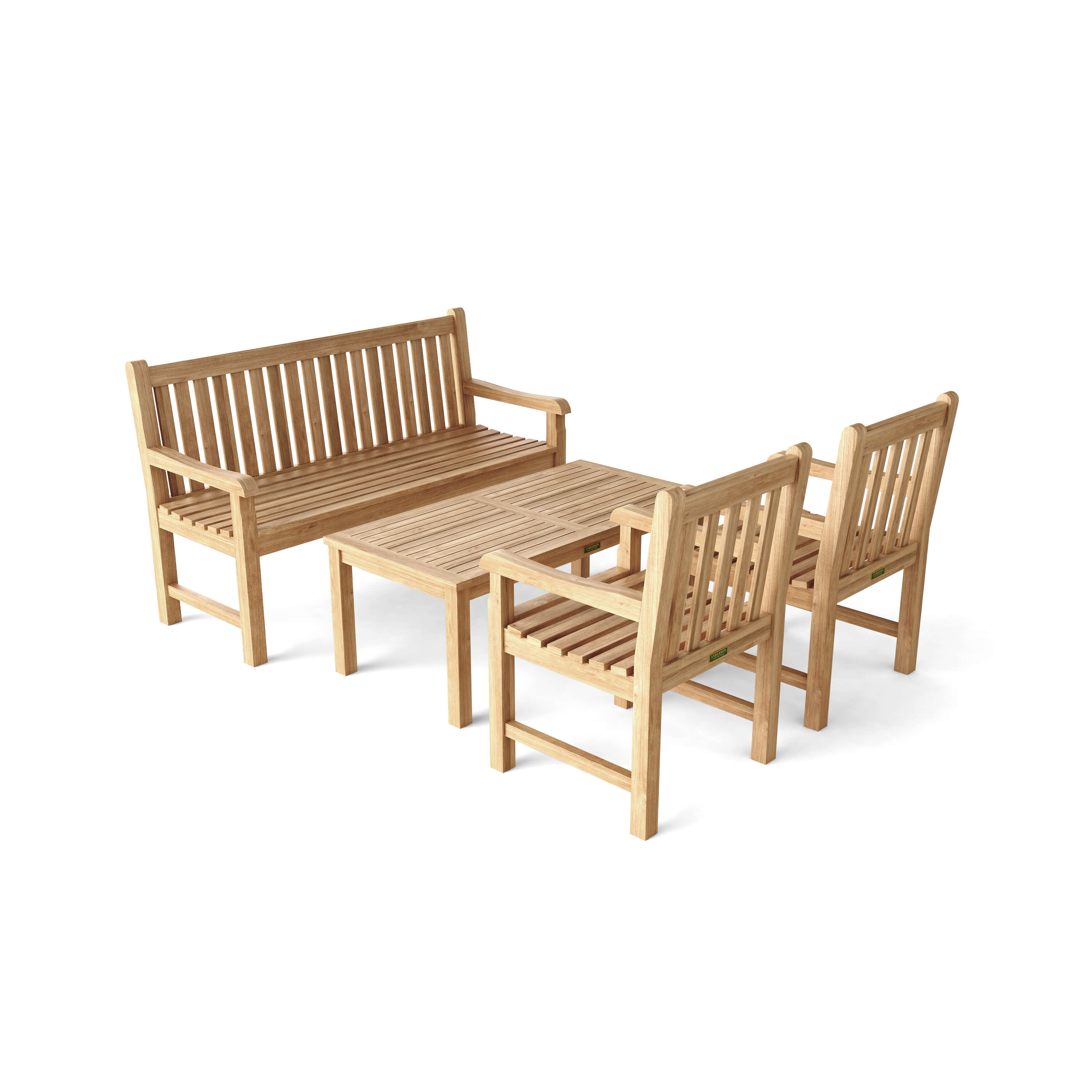 Anderson Teak Classic 3-Seater 4-Pieces Conversation Set (Set-6)