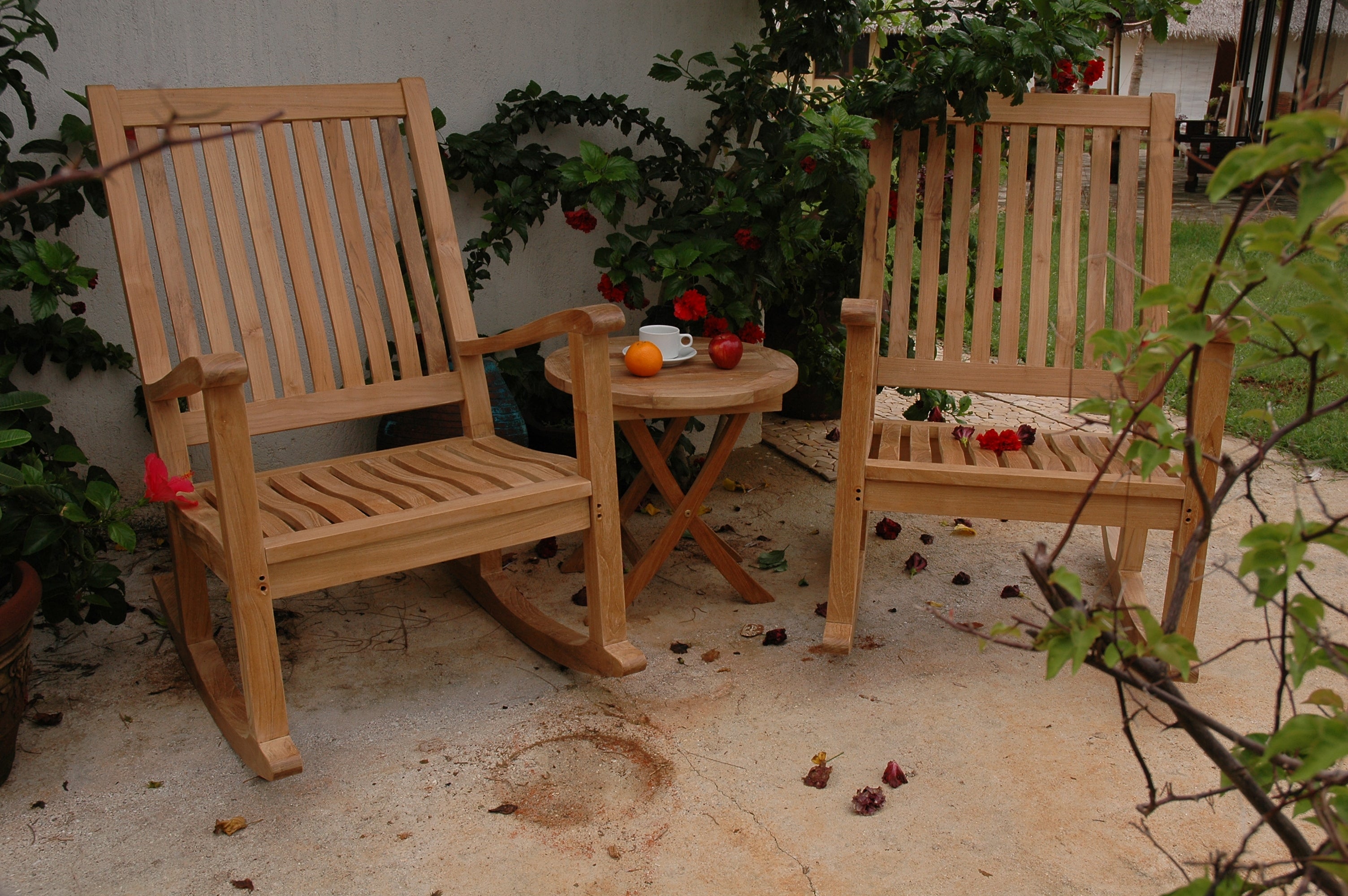 Anderson Teak Del-Amo Bahama 3-Pieces Set with Folding Round Side Table (Set-47)