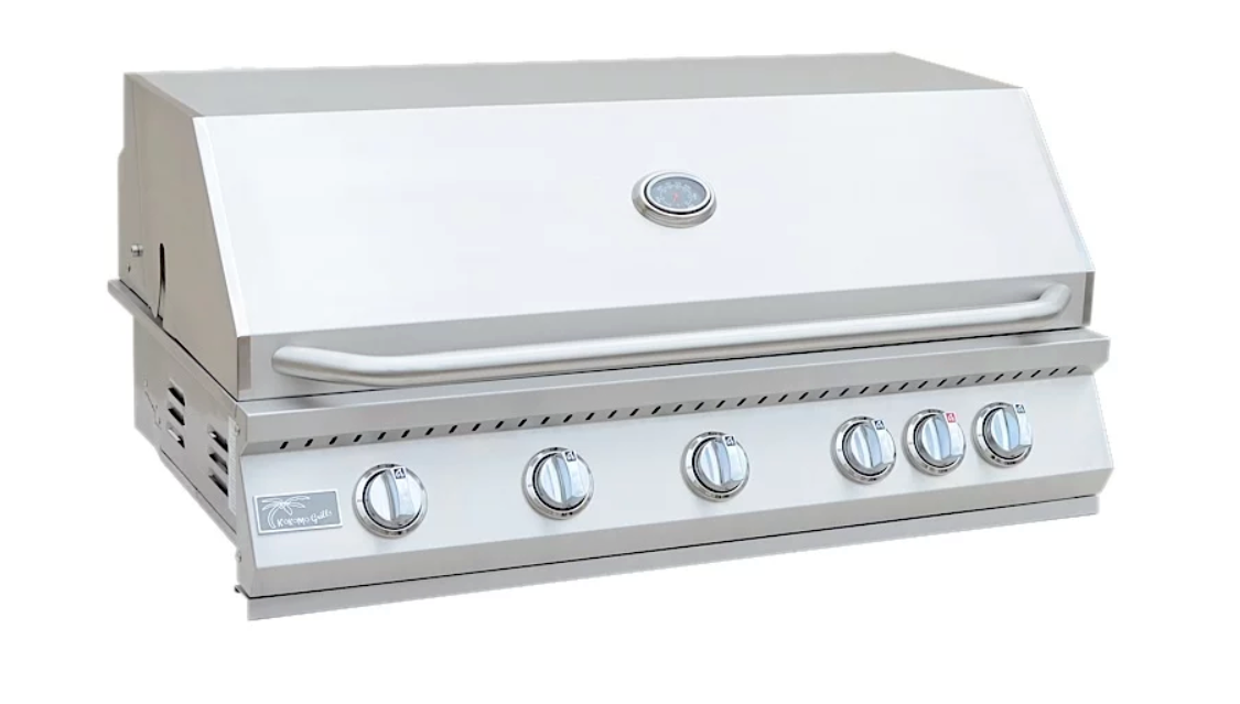 5 Burner 40 Inch Cart Model BBQ Grill With Locking Casters 304 Stainless Steel