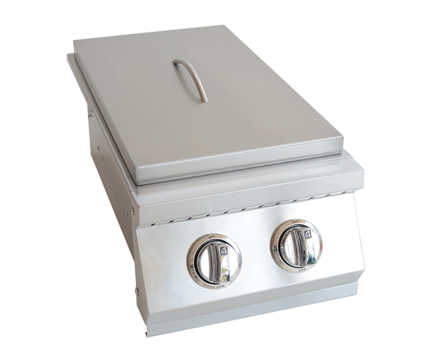Built In Double Side Burner Stainless Steel with removable cover