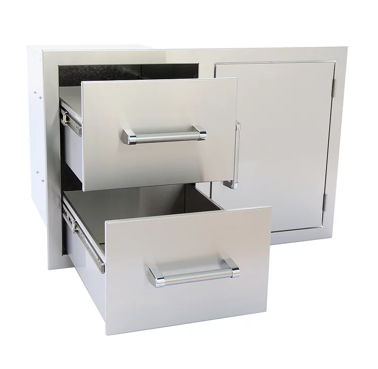 Outdoor Kitchen Stainless Steel Two Drawer - One Door Combo