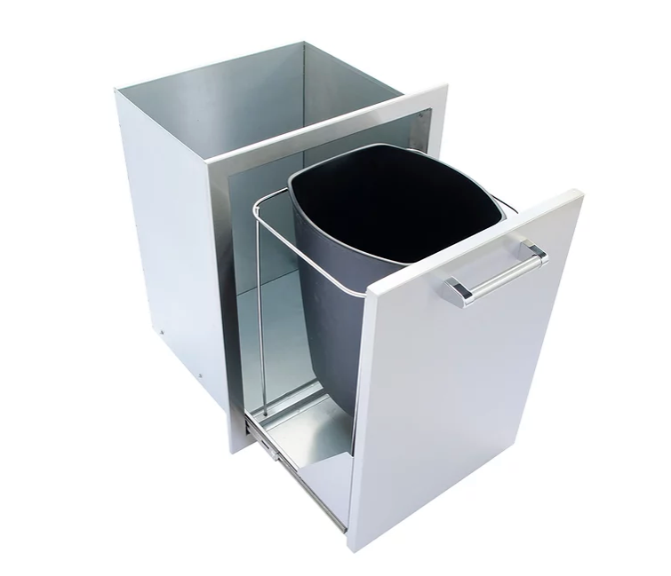 Outdoor Kitchen Stainless Steel Trash/Propane Pull-Out