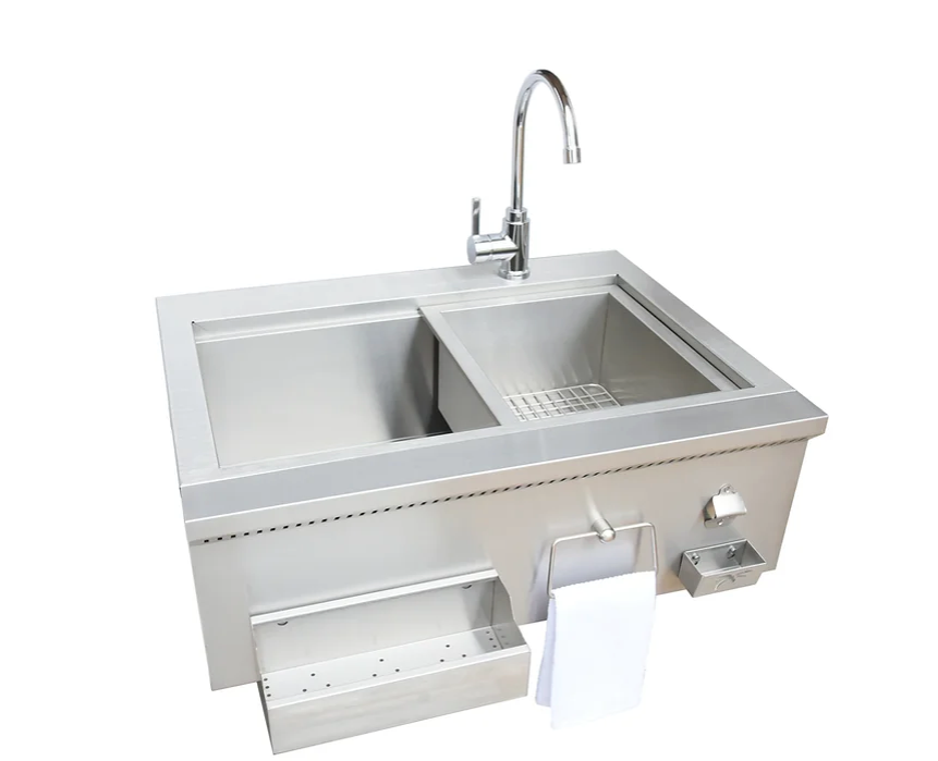 30" Built-In Bartender Cocktail Station With Sink Bottle Opener and Ice Chest